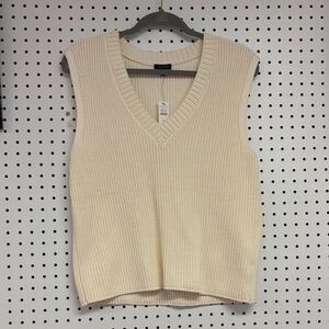 NWT Talbots Cream V-Neck Sweater Vest